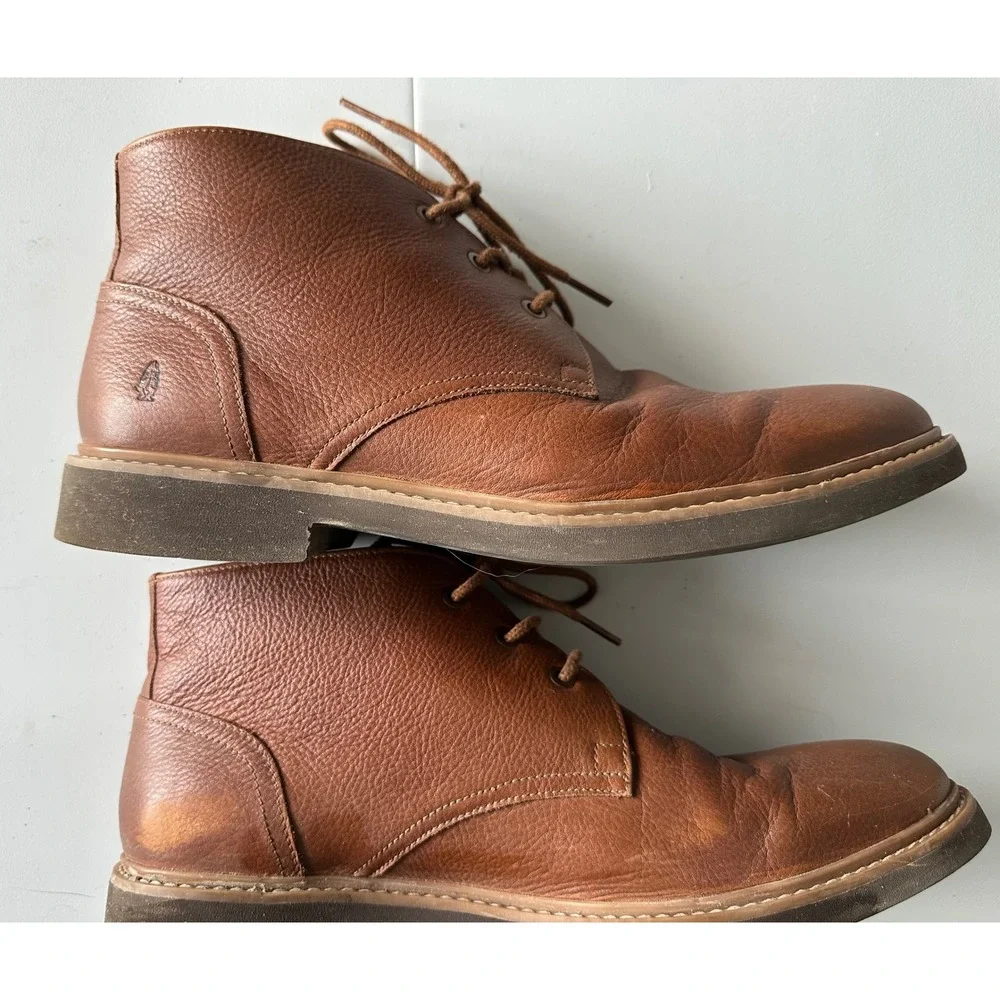 Hush Puppies Men Brown Leather Chukka Boots Bounce HM02154-211 Size 12